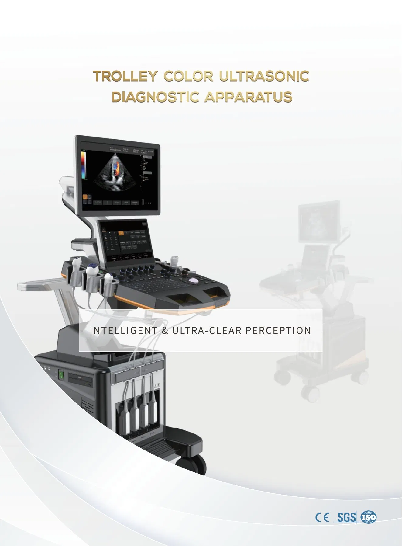 Sistema de ultrasonido Doppler color tipo carro de alta gama: imágenes avanzadas para diagnóstico de abdomen, obstetricia y ginecología, cardíaco y vascular