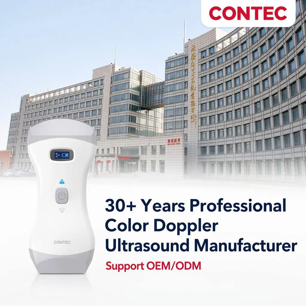Contec Cms1600b Escáner de ultrasonido portátil inalámbrico con sonda Doppler color aprobado por Salud Canadá