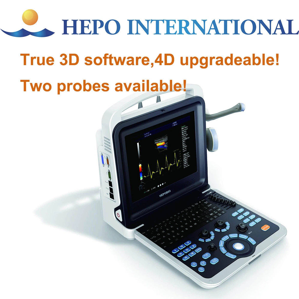 Escáner de diagnóstico por ultrasonido portátil digital completo médico