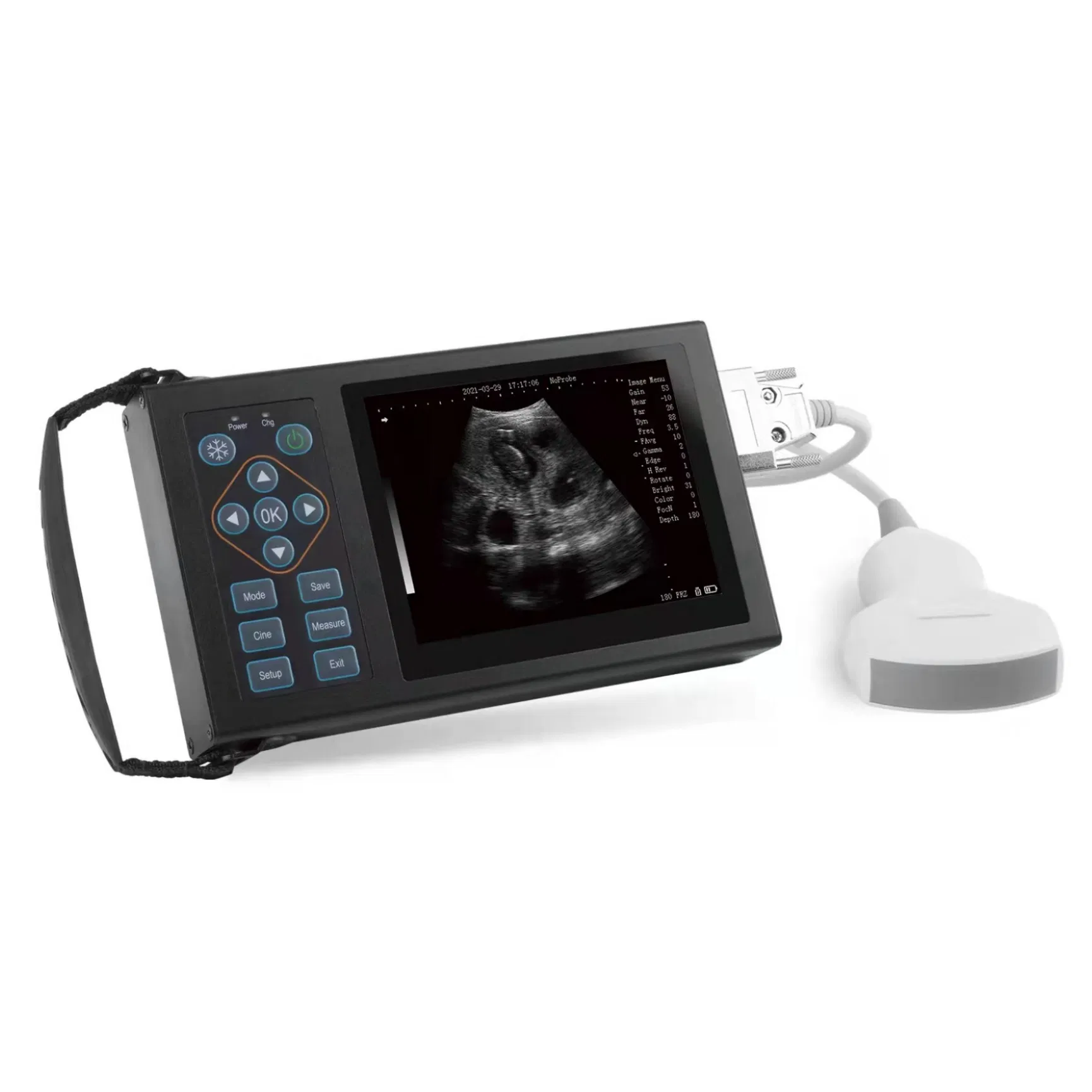 5.6 Monitor LED de pulgadas Pantalla de Color Sonda Precalentamiento Prueba de Embarazo Animal Máquina de Ultrasonido Veterinario Portátil