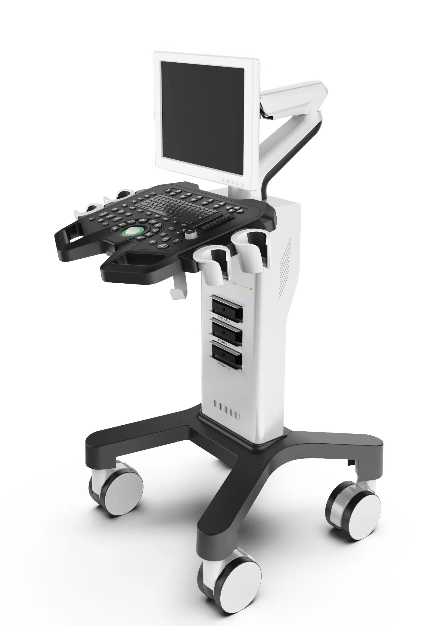 Sistema de diagnóstico por ultrasonido Trolley Bl Ack y Blanco con alta resolución de imagen