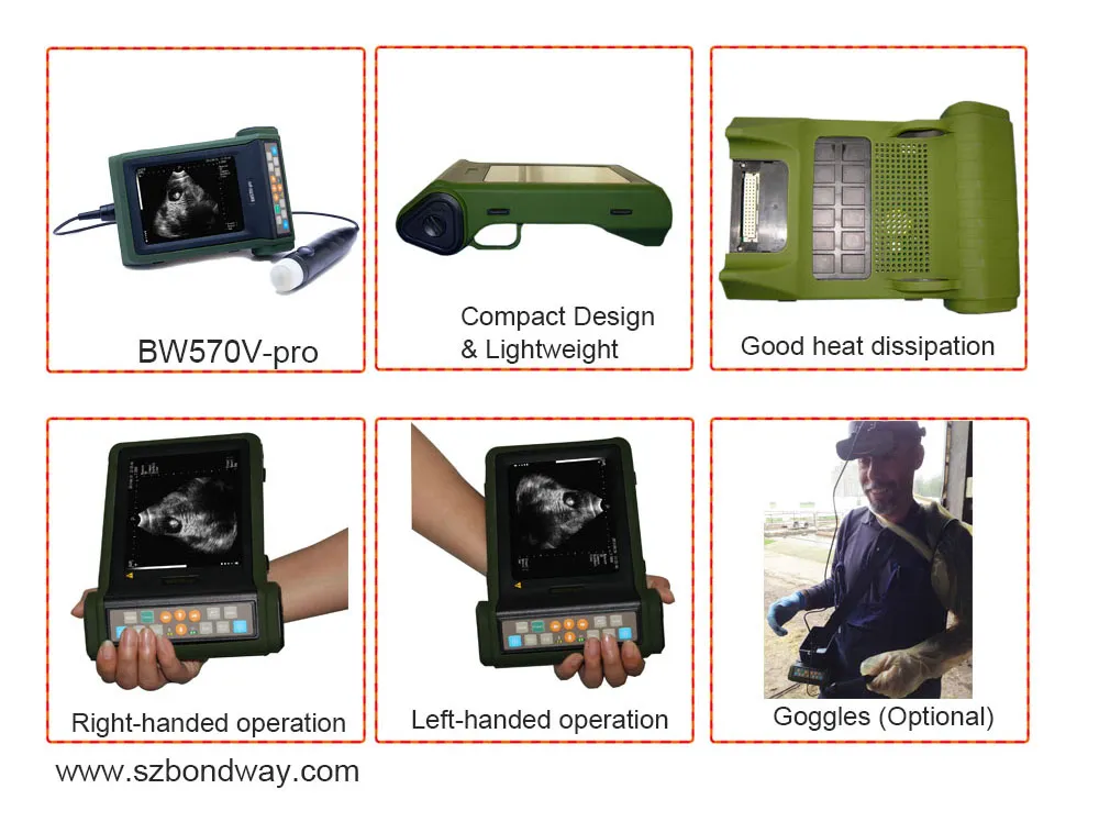 Escáner de reproducción, sistema de ultrasonido veterinario portátil, máquina ultrasonido veterinaria, con batería recargable, para uso al aire libre, fabricado en China, mejor precio