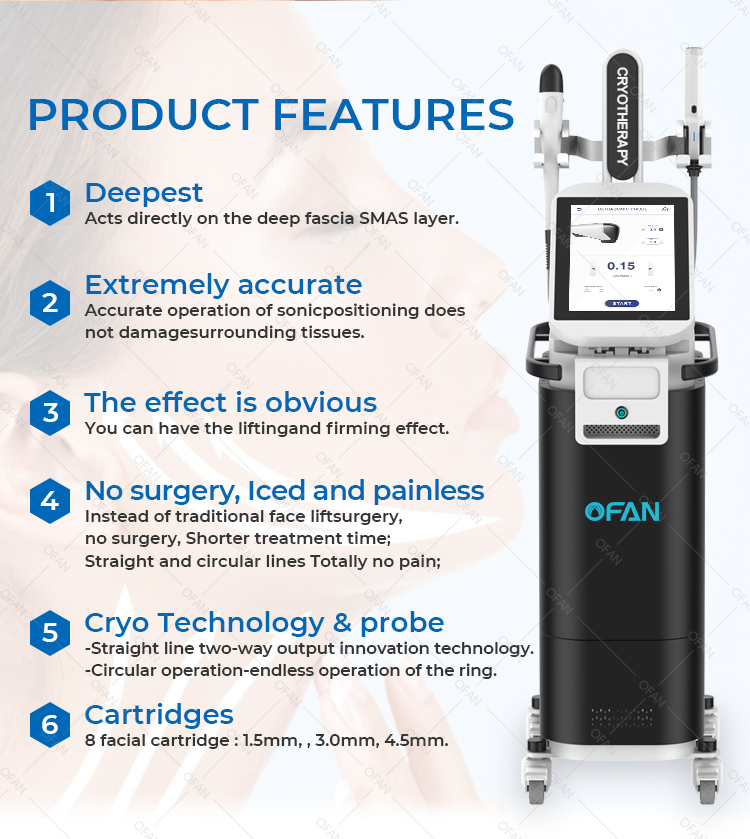 Máquina de Hifu Facial Antiarrugas Máquina Hifu Liposónica Hifu Ultrasonido Focalizado de Alta Intensidad 7D