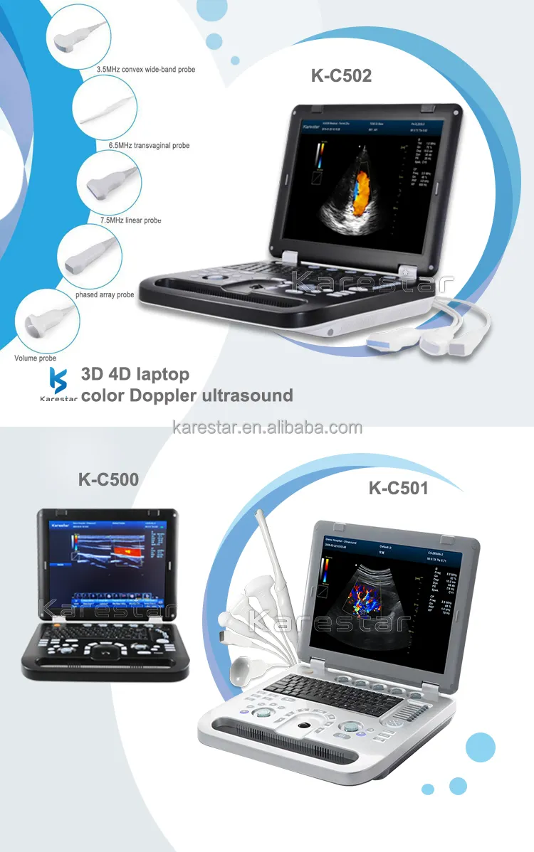 Máquina de ultrasonido Doppler color portátil