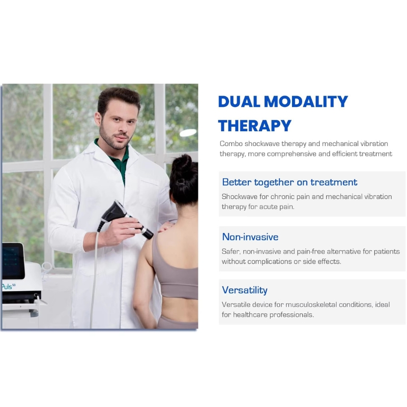 Sistema de fisioterapia de ultrasonido de doble onda de choque para el tratamiento de tendinitis, dolor muscular y disfunción eréctil