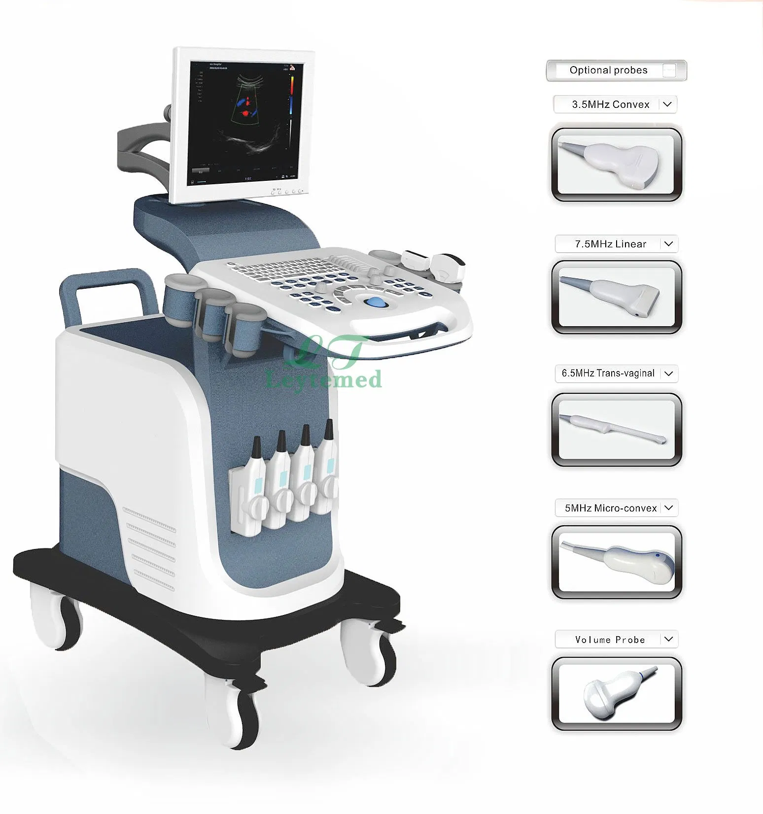 Ltub66 Carro de Ginecología y Obstetricia de Fabricación China 15-Inch Color 4D Máquina de Ultrasonido