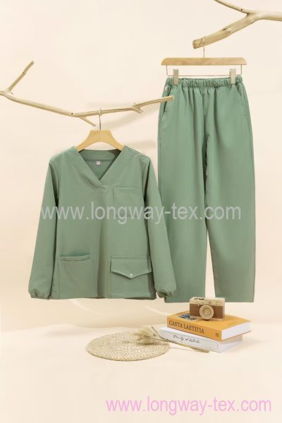 Long Sleeve Elastic Anti-Wrinkle Medical Scrub Shirts and Pants