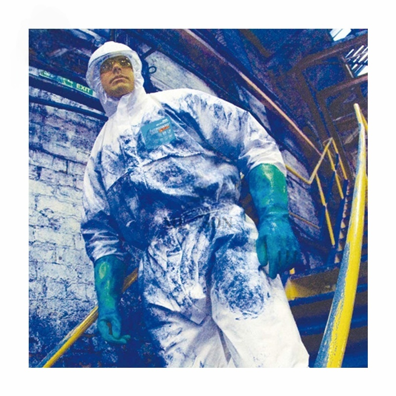 Protective White Disposable Coveralls with Hood for Safety Painters