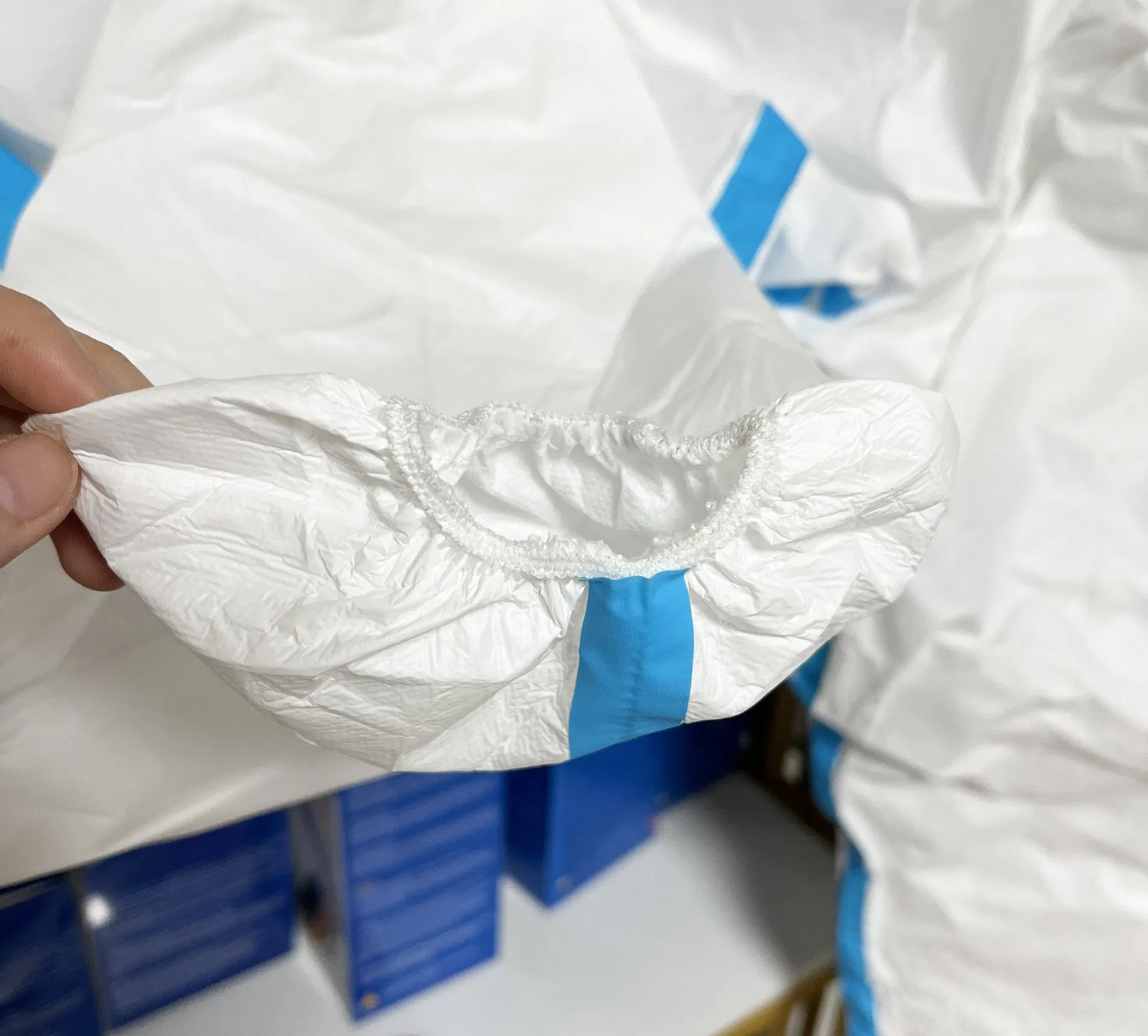 Type5/6 PP/PE Microporous Disposable Coverall Non Woven Protective Coverall with Hood