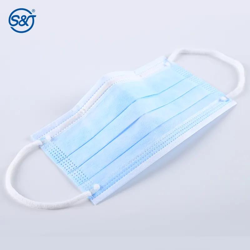 SJ En14683 FDA High Quality Face Mask 3ply Disposable Comfortable Earloop Medical Mask