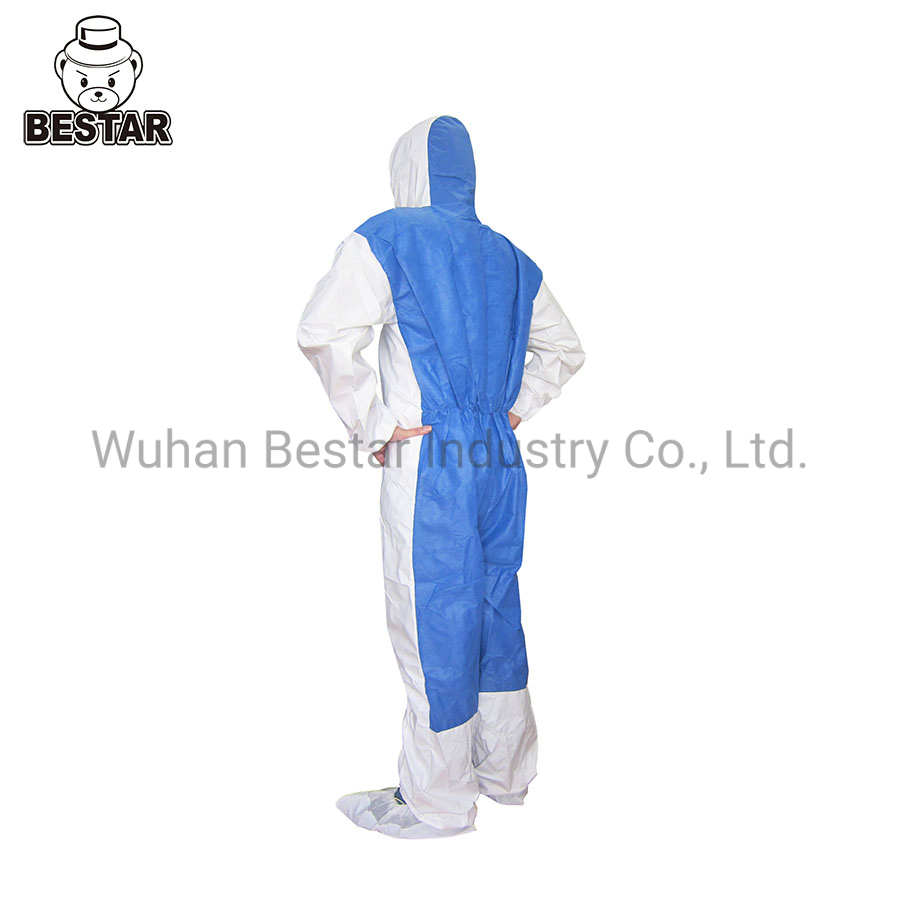with Hood CE Certified Disposable Type 56 Chemical Coverall Protective Suit Coverall Suit