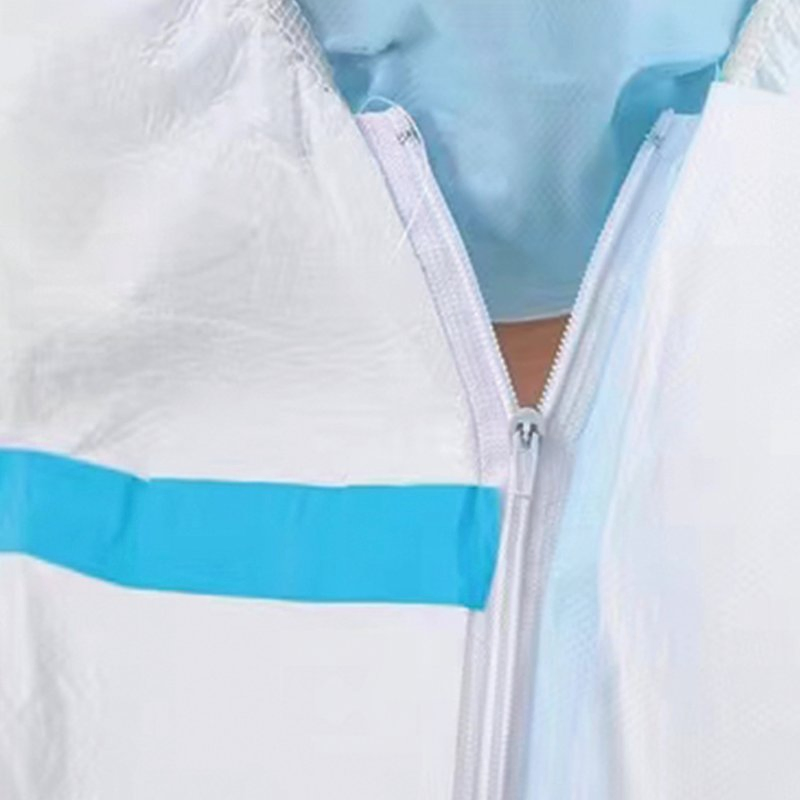 Disposable Protective Coverall Hazmat Suit, Full Body Protective, Heavy-Duty Protective Suits Chemical Protection with Elastic Wrists, Ankles and Hood