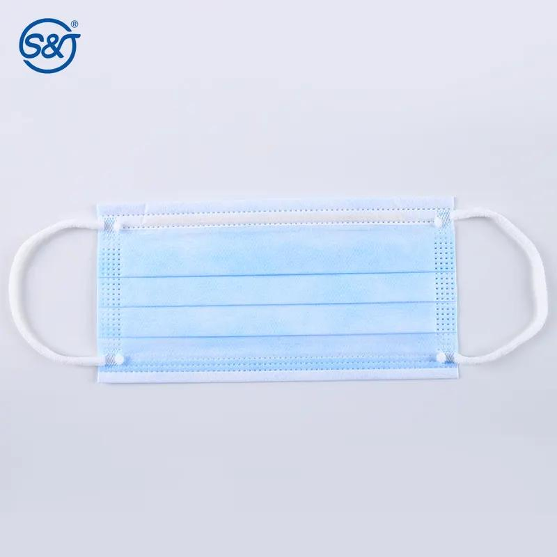 SJ En14683 FDA High Quality Face Mask 3ply Disposable Comfortable Earloop Medical Mask
