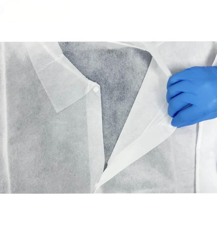 Disposable Unisex Coverall Nonwoven Disposable Women Long Sleeve Lab Coat