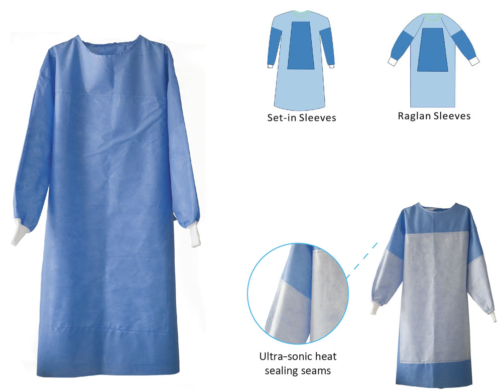 Disposable Surgical Medical PP PE SMS Dust Proof Surgical Isolation Gown for Doctors