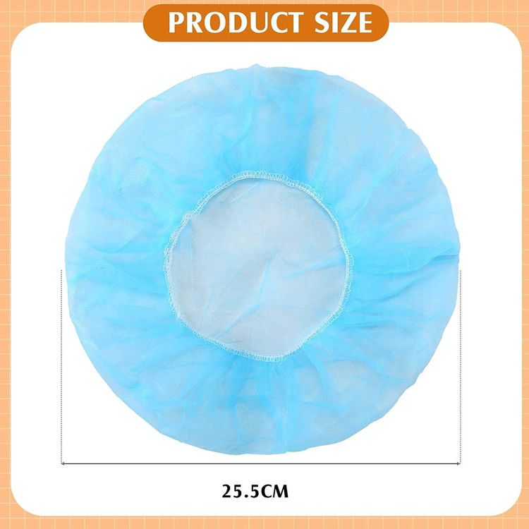 SJ Disposable Bouffant Cap Non Woven Hair Net Elastic Dust Cap Unisex Non Pleated Mob Cap Bulk Stretchable Hairnet