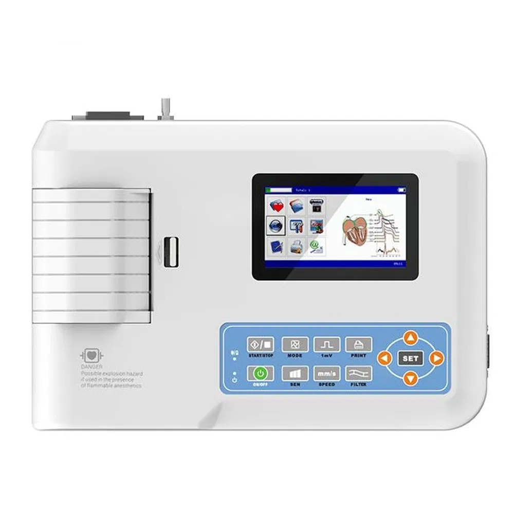 Factory Wholesale 3-Lead ECG Medical Device Portable Electrocardiograph with Printer