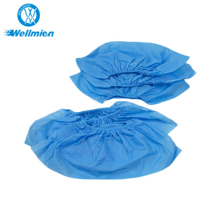 Factory Non-Slip blue Boot Covers Anti-Skid Non Woven Waterproof Shoe Cover Disposable Shoe Covers for Medical