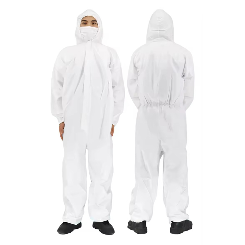 High Quality Disposable 60GSM White Coverall Safety Clothing Overall Microporous Coverall