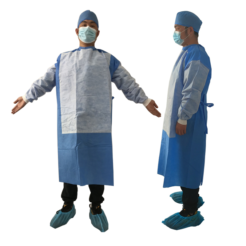 Reinforced Sterile Packaging, Fluid-Resistant Chest, and Secure Elastic Cuffs Surgical Gown