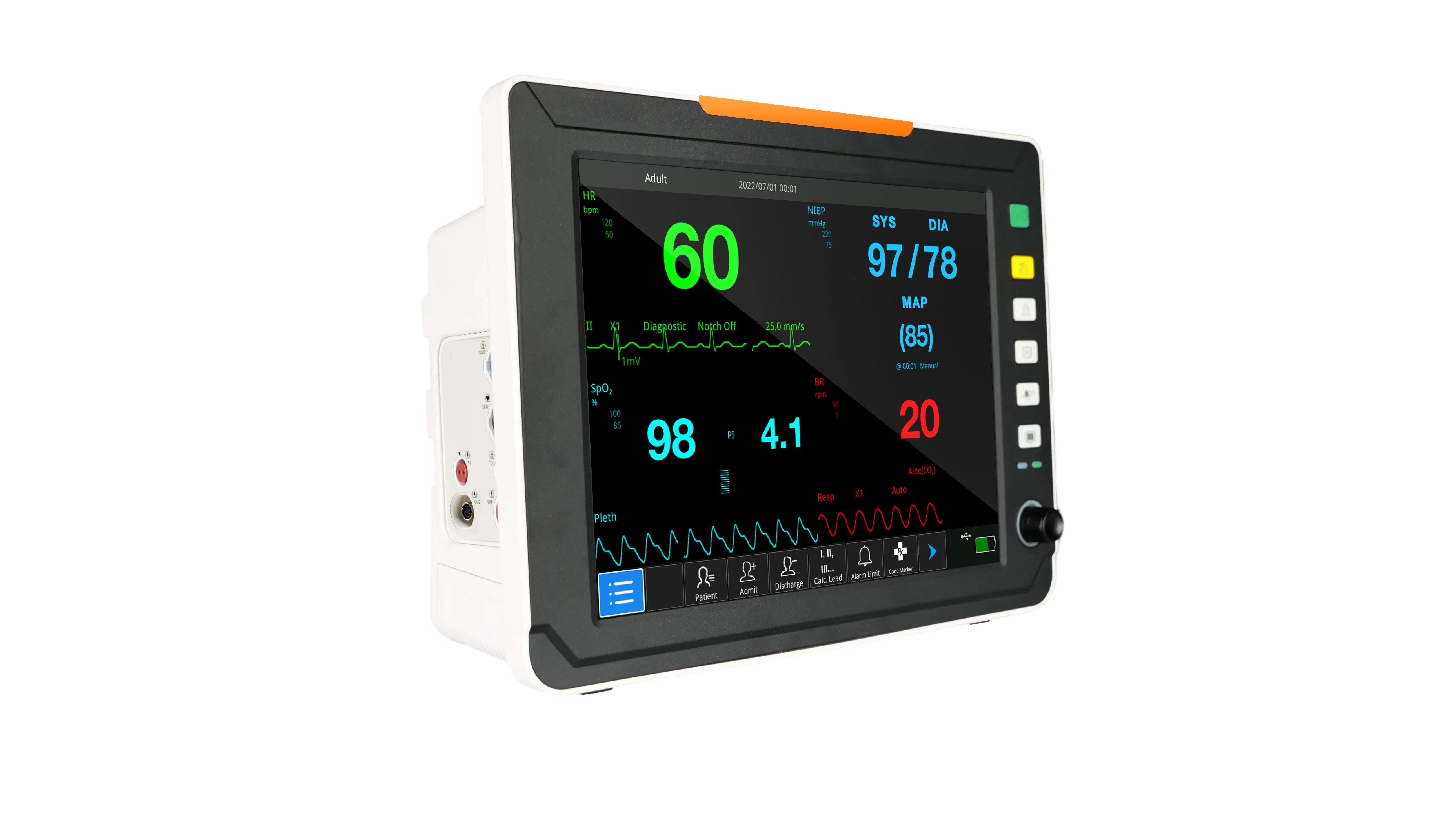 Compact Vital Sign Monitoring System for Hospital Use with CE/ISO