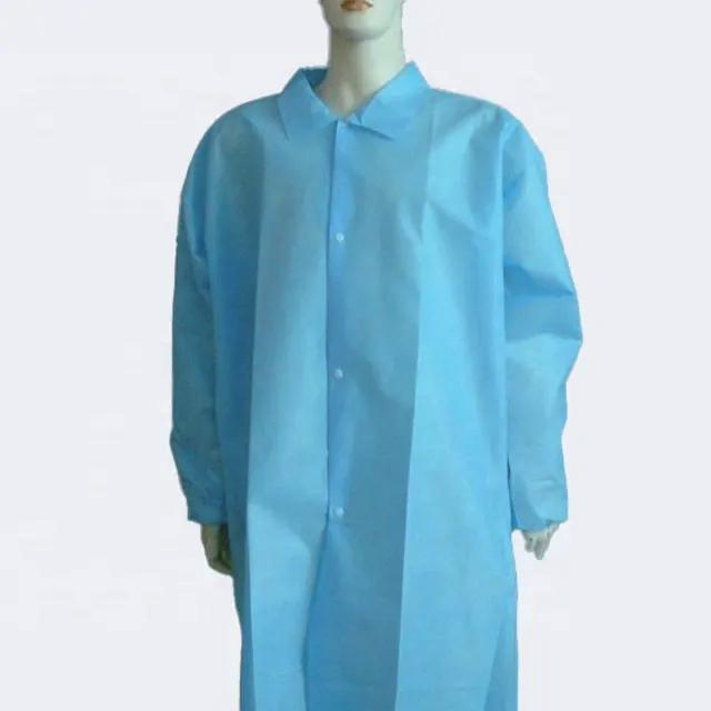 Disposable Nonwoven PP Lab Coat with Pockets
