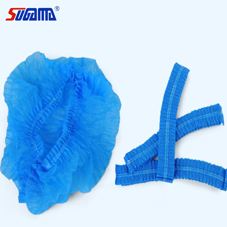 Disposable PP Non Woven Strip Bouffant Head Cover Hair Clip Cap