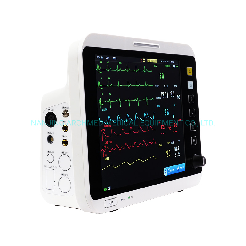 Diagnosis Equipment Portable Vital-Sign ECG ICU Multi-Parameter Patient Monitor with 12.1′ ′ Color TFT Screen for Adult/Pediatric/Neonatal