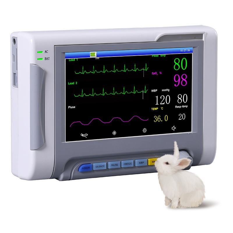 Portable Veterinary Monitoring System with Touch Screen ECG Machine