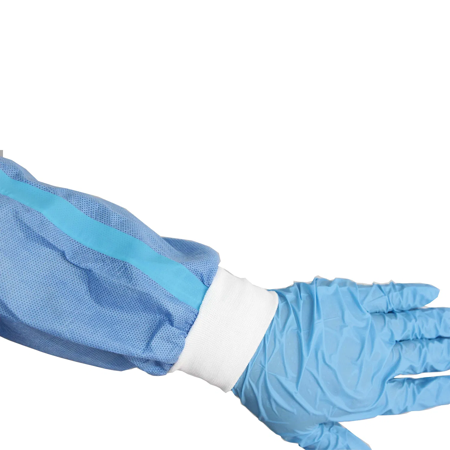 Disposable SMS Material 38g Fluid Resistant Medical Surgical Isolation Gown with Knit Cuff Long Sleeve for Dental/Hospital