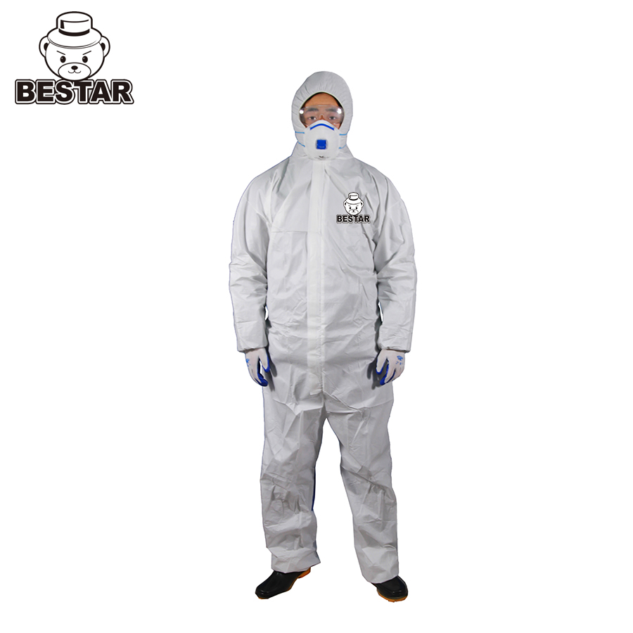 CE Certified Disposable Waterproof Microporous Film Type 5/6 Clean Room Painting Laboratory Coverall