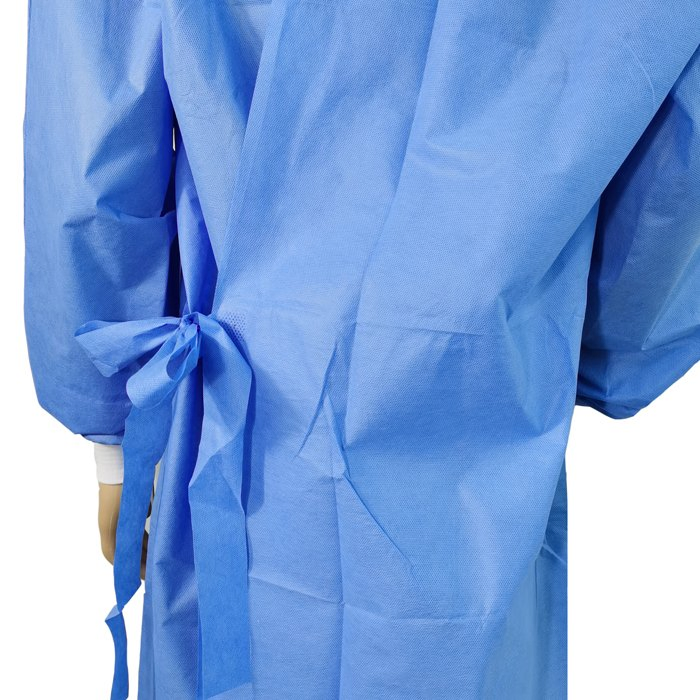 CE En 13795 Fluid Resistant Sterilized Reinforced Gowns SMS SMMS Disposable Sterile Surgical Gowns Hospital Operating Room Medical Protective Clothing