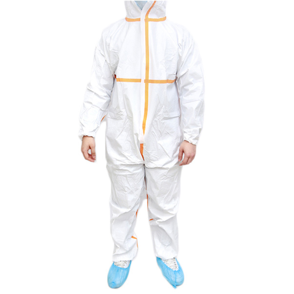 Type 4/5/6 Waterproof Safety Non Woven SMS Microporous Protection PPE Suit Disposable Coverall
