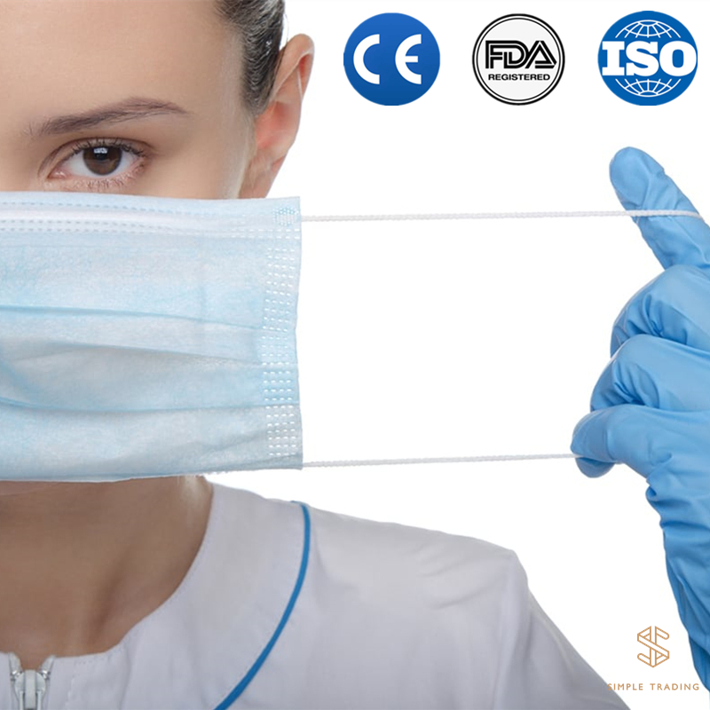 Disposable Civil/Medical/Surgical KN95 Face Mask Ce/FDA/TUV Certificate 3-Ply Protective Earloop Facial Masks