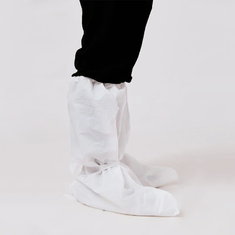 Disposable Anti-Slip Non Woven Breathable Waterproof SMS Boot Covers Medical Shoe Cover Foot Protectors with Straps