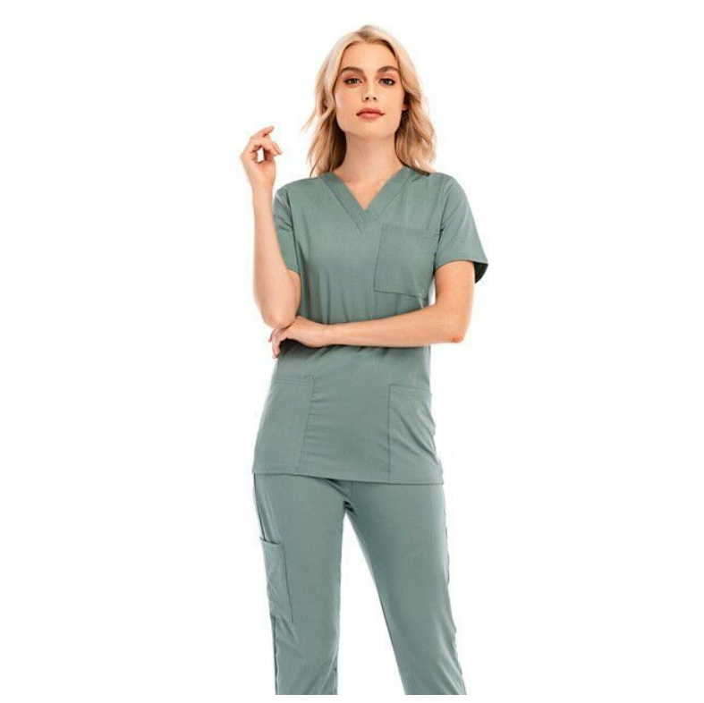 Color Matching Dental Clinic Working Suit Unisex Medical Scrubs Tops+Pants Pet Grooming Nursing Uniforms Pharmacist Work Clothes