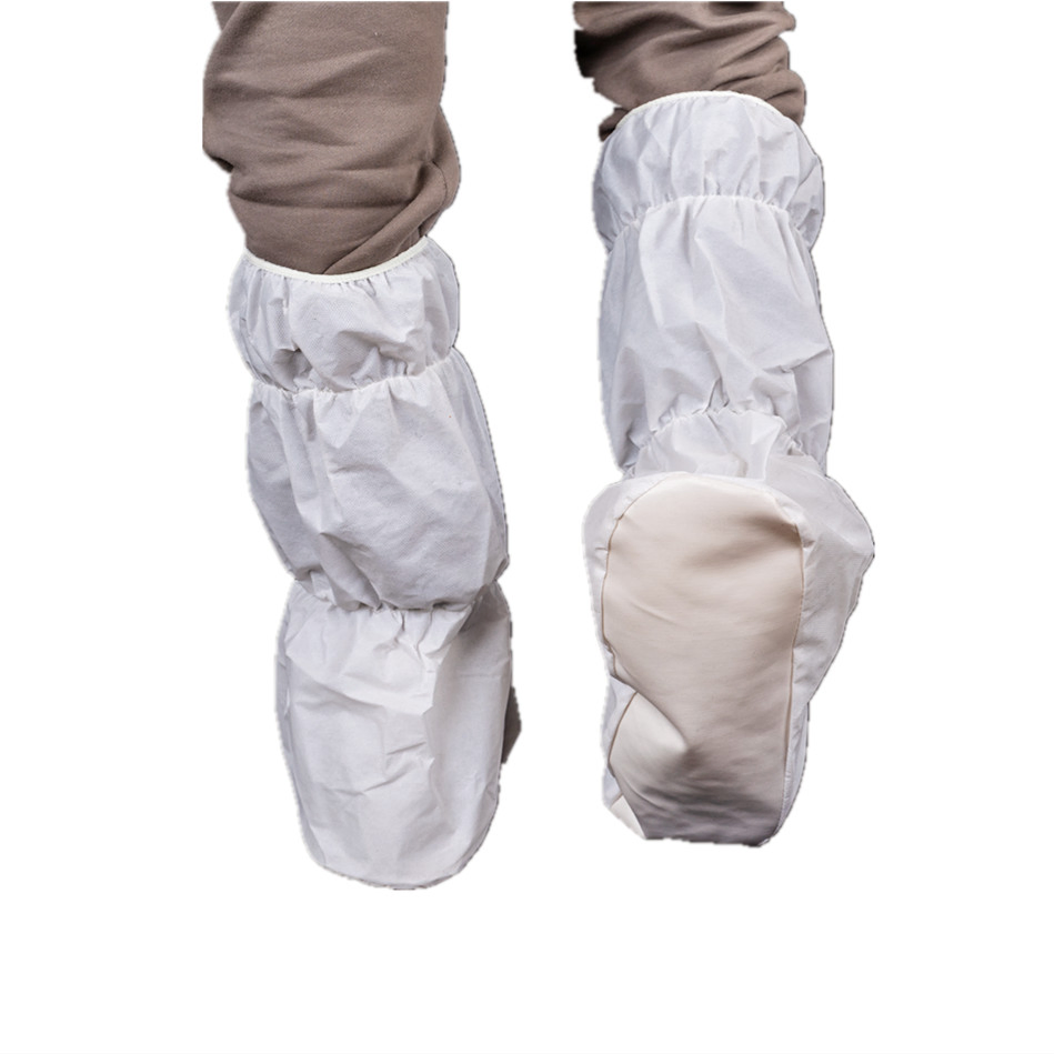 Non-Slip Disposable Medical Use PP+CPE Boot Cover Cover with PVC Sole Hospital Use Waterproof PP+CPE Adult Use Boot Cover