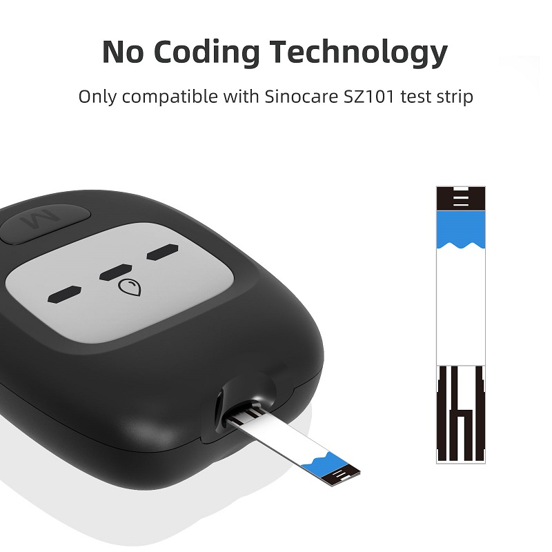 Sinocare Blood Glucose Meter House Hold Medical Device Glucometro with Test Strips From Sinocare
