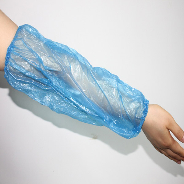 Disposable Arm Sleeves Covers Waterproof Durable PE PP Polyethylene Non Woven Plastic Oversleeves with Elastic Blue 16"