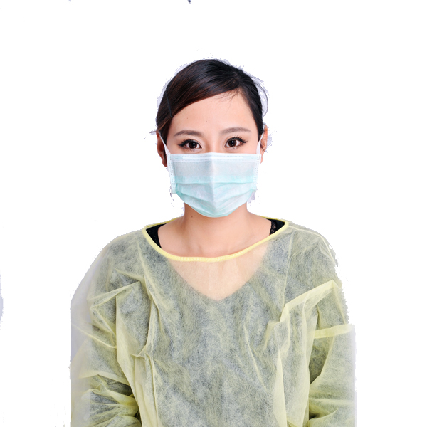 Disposable Lightweight Yellow Multi-Ply Fluid Resistant Isolation Gowns