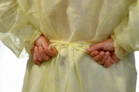 Disposable Lightweight Yellow Multi-Ply Fluid Resistant Isolation Gowns