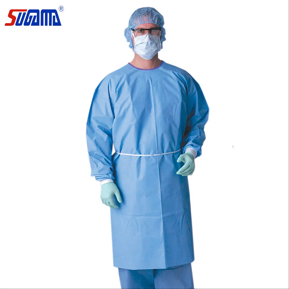 Disposable Eo Sterile AAMI Level1/2/3/4/ SMS/PP+PE Surgical Gown ISO Approved Cheap Price Manufacture Supply
