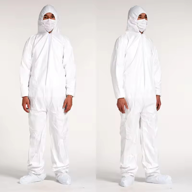 High Quality Disposable 60GSM White Coverall Safety Clothing Overall Microporous Coverall