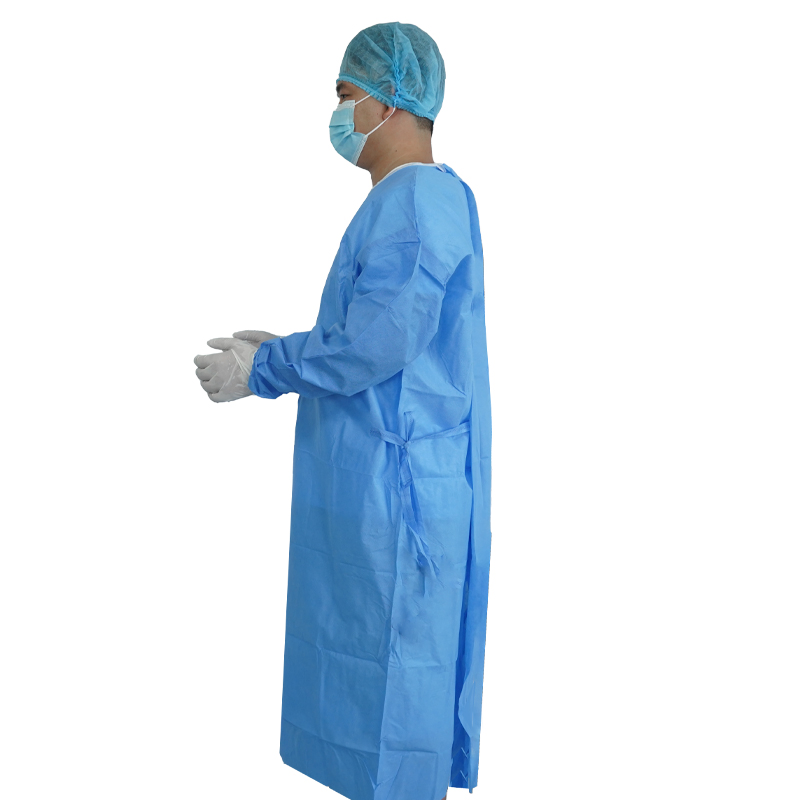 45GSM SMS Non- Woven Fabric Fluid Resistant Disposable Surgical Gown