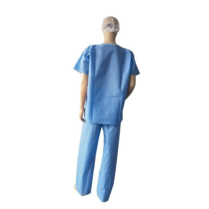 Disposable Scrub Suit Nurse Doctor Patient Gown for Hospital Non Woven Disposable Uniform Top and Pants