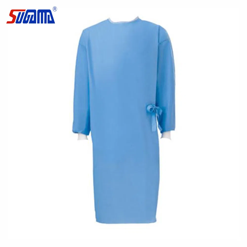 Wholesale Disposable PPE AAMI Level2 Level 3 SMS PP PE Knit Cuff Waterproof Apron Isolation Gown Fluid Resistant Surgical Gowns