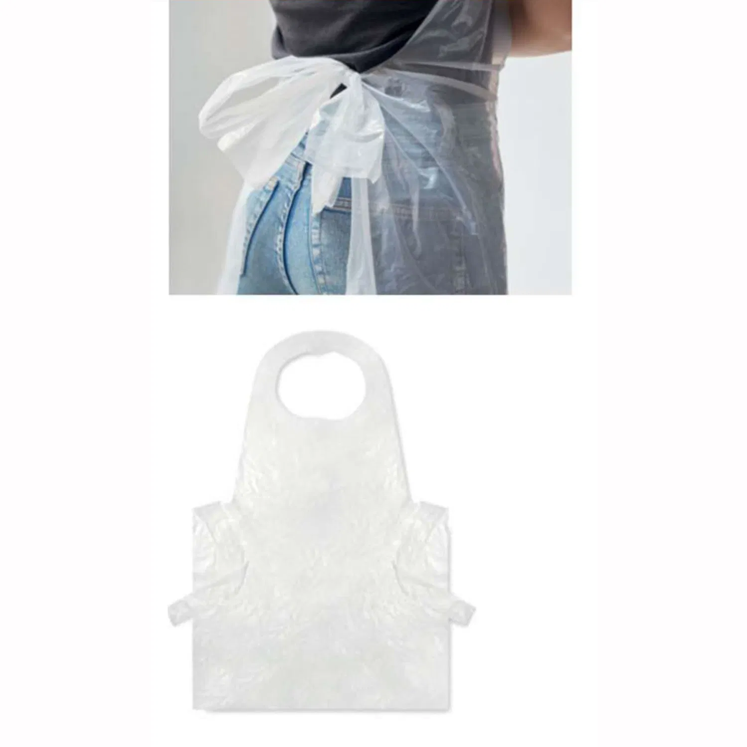PLA Pbat Corn Starch Apron Waterproof HDPE/LDPE Bioplastic Fluid Resistant Tablier Protective Plastic Disposable Aprons
