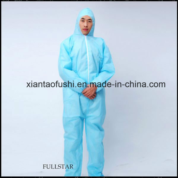 Type 5/6 Disposable Protective Coverall Disposable Non Woven Coveralls with Hood for Safety and Protection