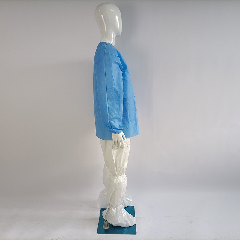 Disposable Custom Lab Coat Medical Non Woven PP SMS Lab Gown White with ISO 13485