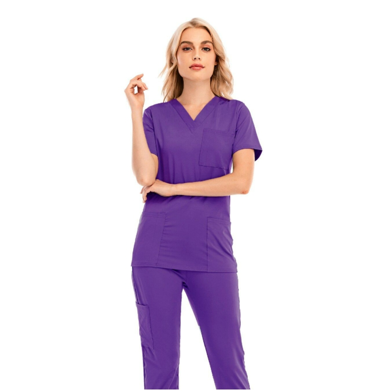 Color Matching Dental Clinic Working Suit Unisex Medical Scrubs Tops+Pants Pet Grooming Nursing Uniforms Pharmacist Work Clothes
